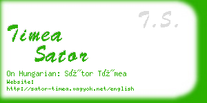 timea sator business card